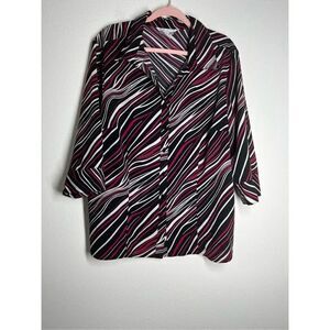 Fred David Button Down Shirt Blouse Size 2XL